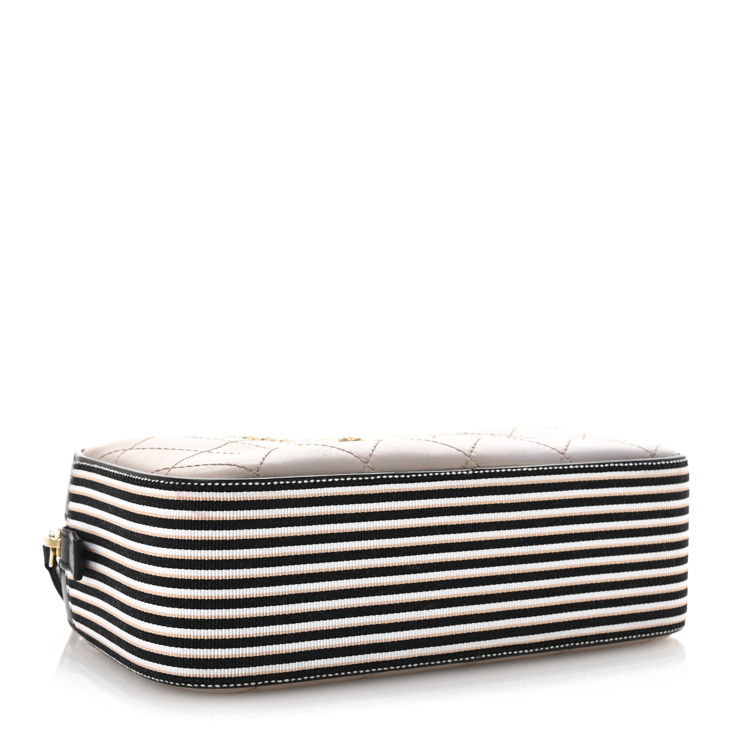 Calfskin Stitched Button Up Camera Case Pink Black