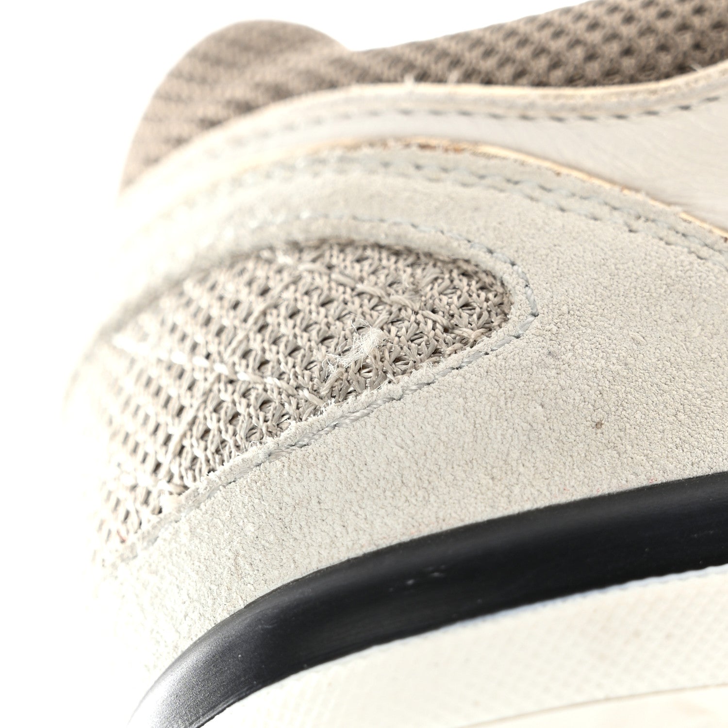 Chanel Mesh Suede Calfskin Womens CC Sneakers 36.5 White Black Beige Gold 12 of 15