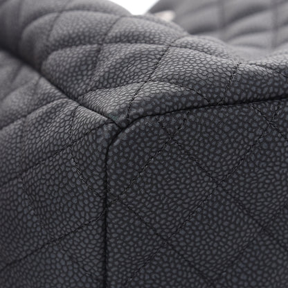 Chanel Caviar Flat Quilted CC Chain Bucket Drawstring Bag Black 10 of 10