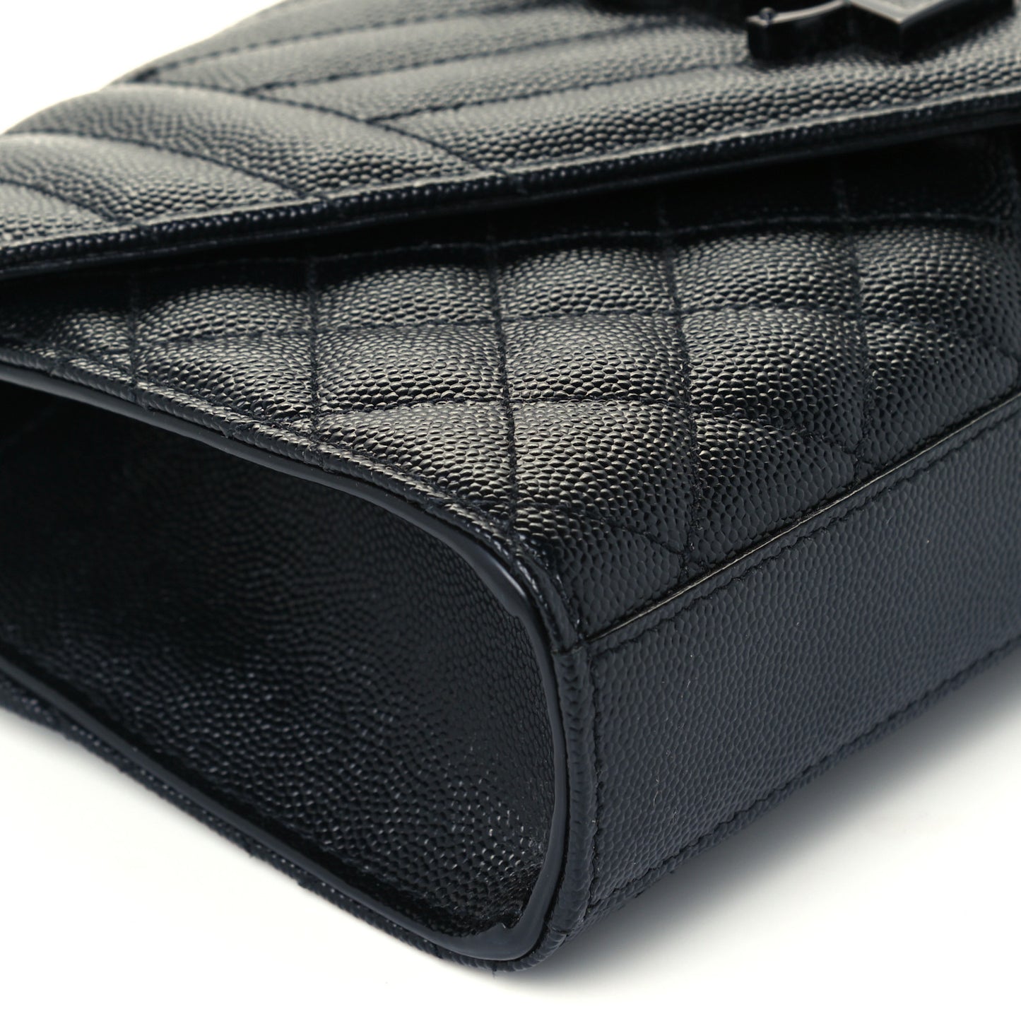 Grain De Poudre Textured Mixed Matelasse Triquilt Small Monogram Satchel Black