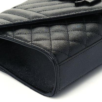 Saint Laurent Grain De Poudre Textured Mixed Matelasse Triquilt Small Monogram Satchel Black 9 of 10