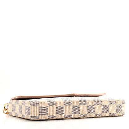 Louis Vuitton Damier Azur Pochette Felicie Chain Wallet Rose Ballerine 5 of 10