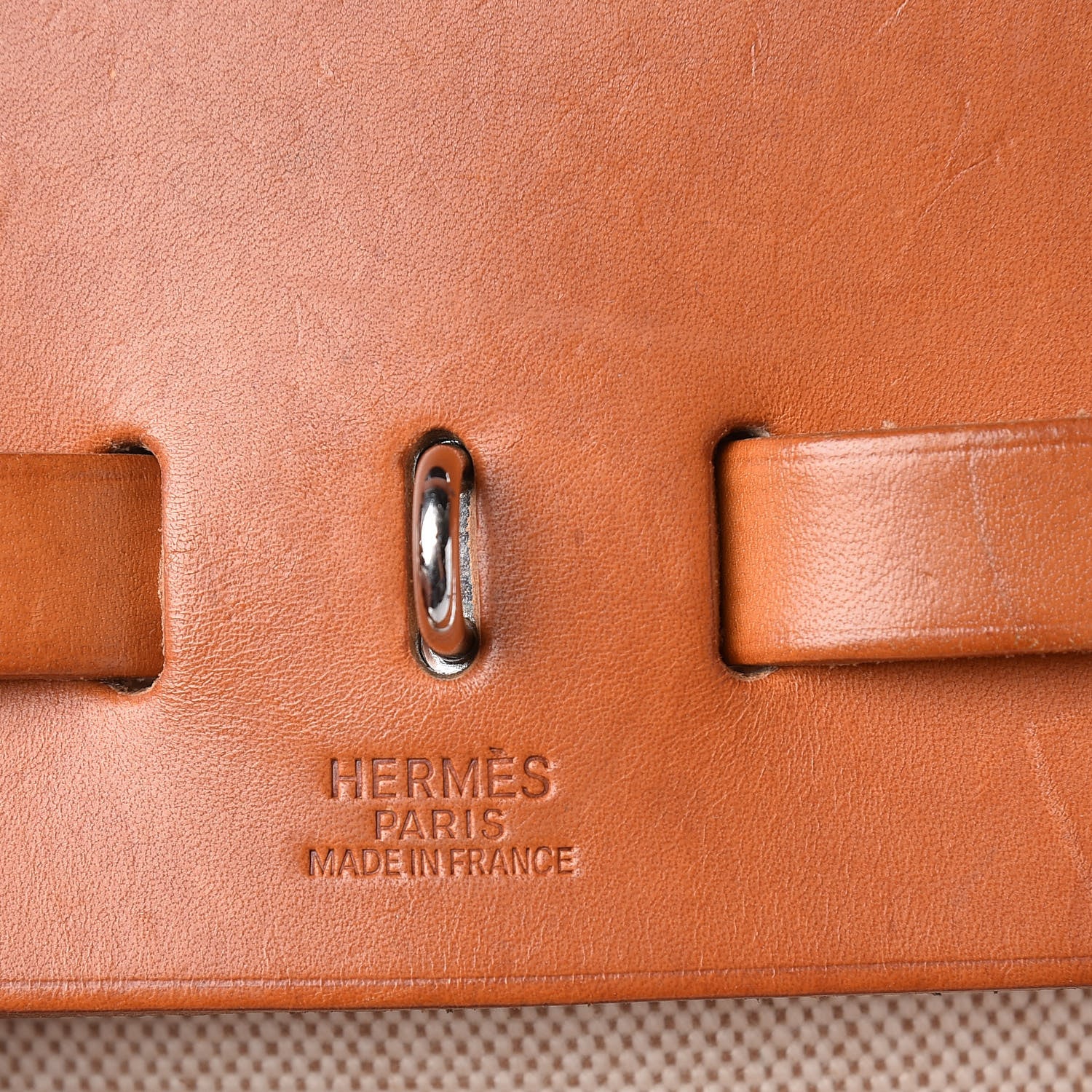 Hermes Toile Vache Calfskin Herbag 40 GM Natural 6 of 9