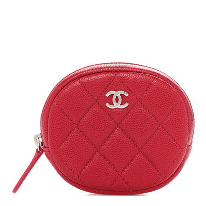 Chanel Caviar Quilted Zip Around Classic Coin Purse Dark Pink 1 of 7