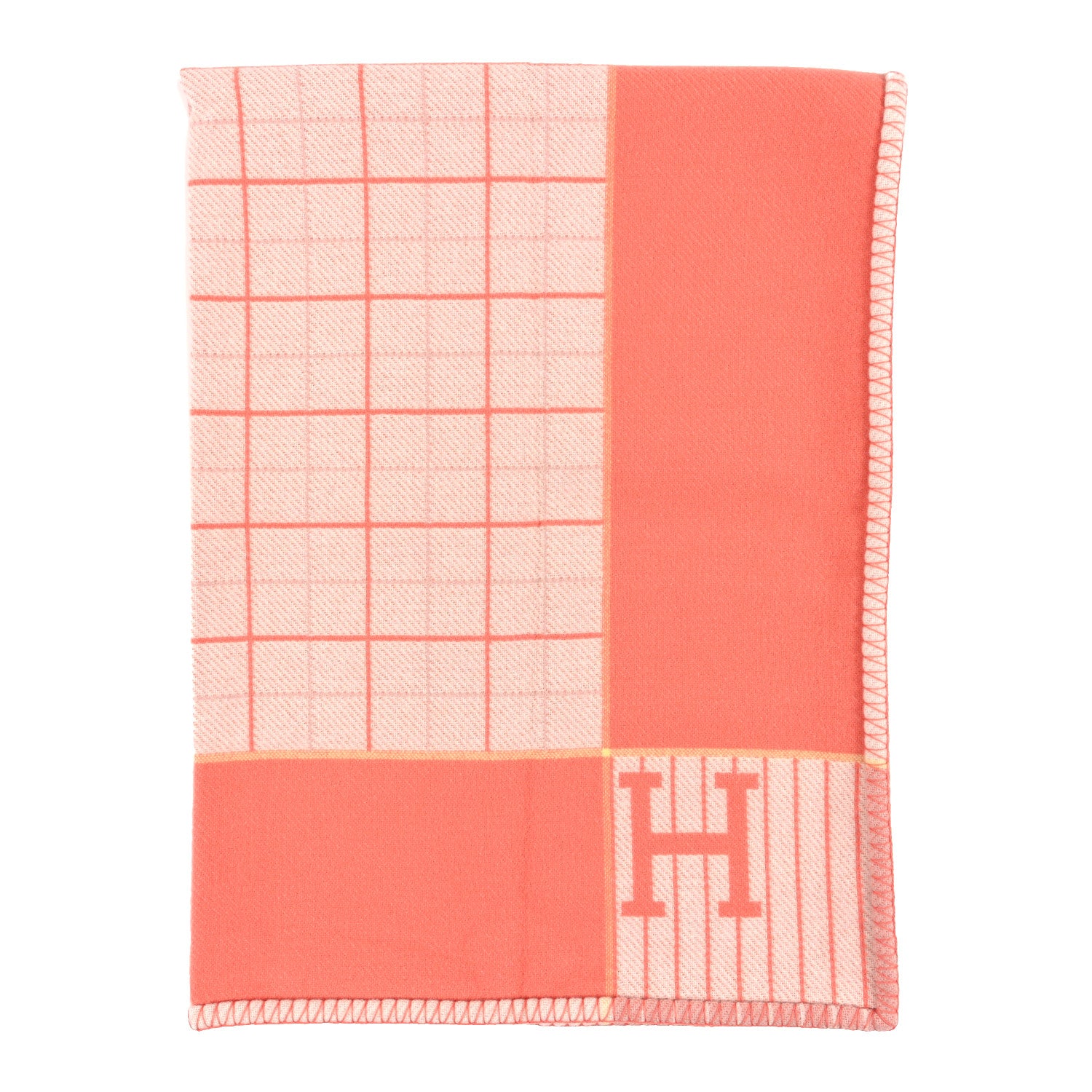 Hermes Wool Cashmere Avalon Cabriole Blanket Melon 1 of 4