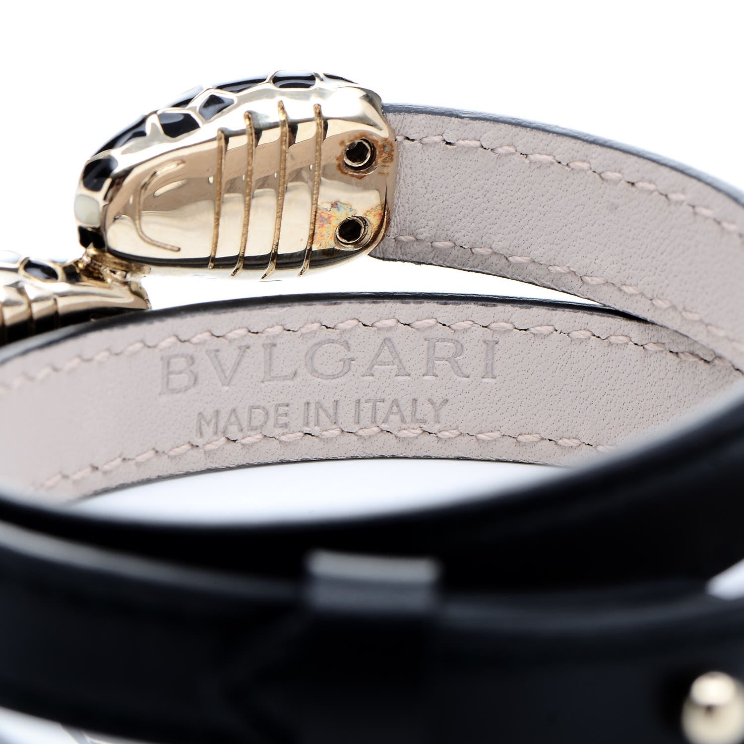 Bulgari Calfskin Serpenti Forever Multi Coiled Bracelet S Black 4 of 6