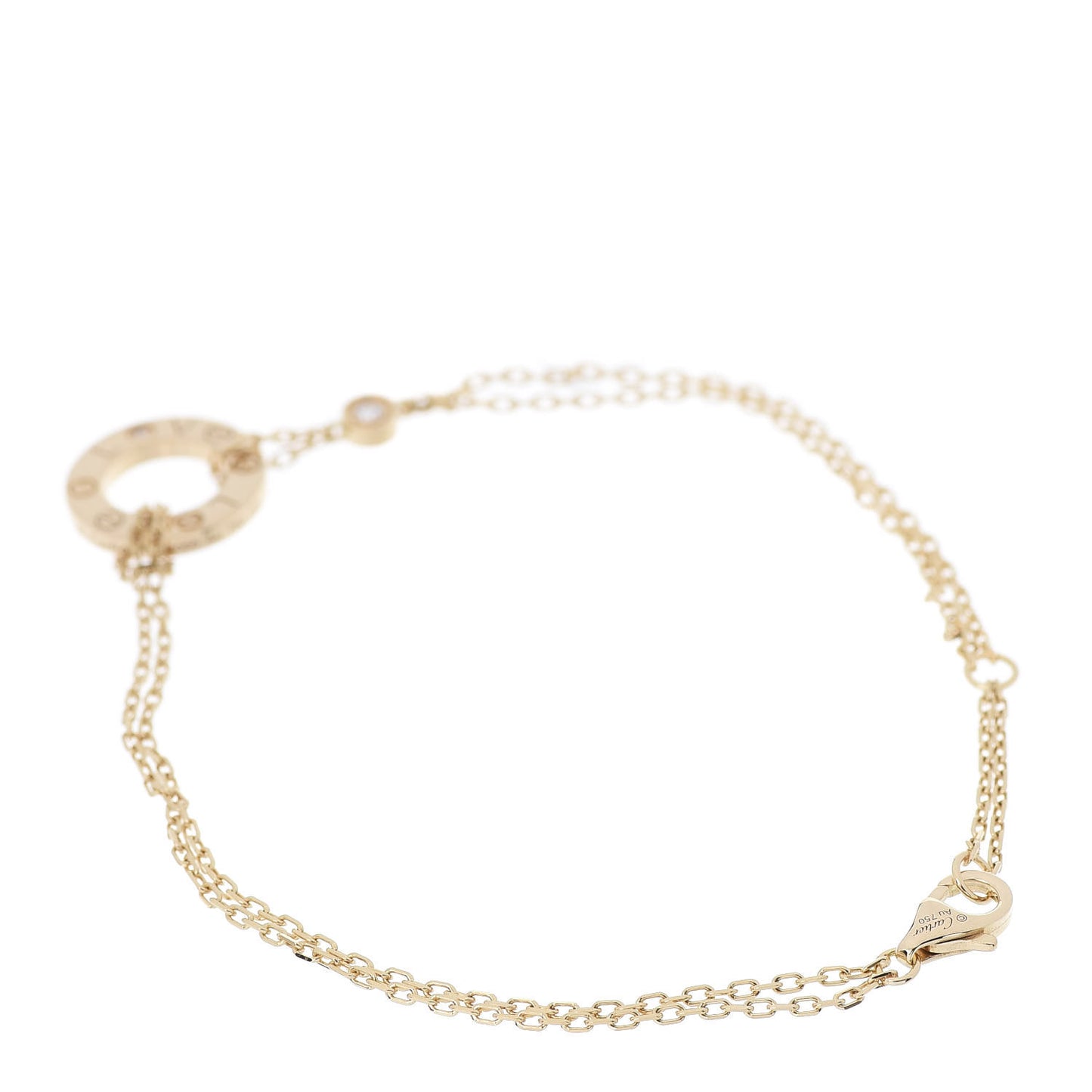 18K Yellow Gold Diamond LOVE Bracelet