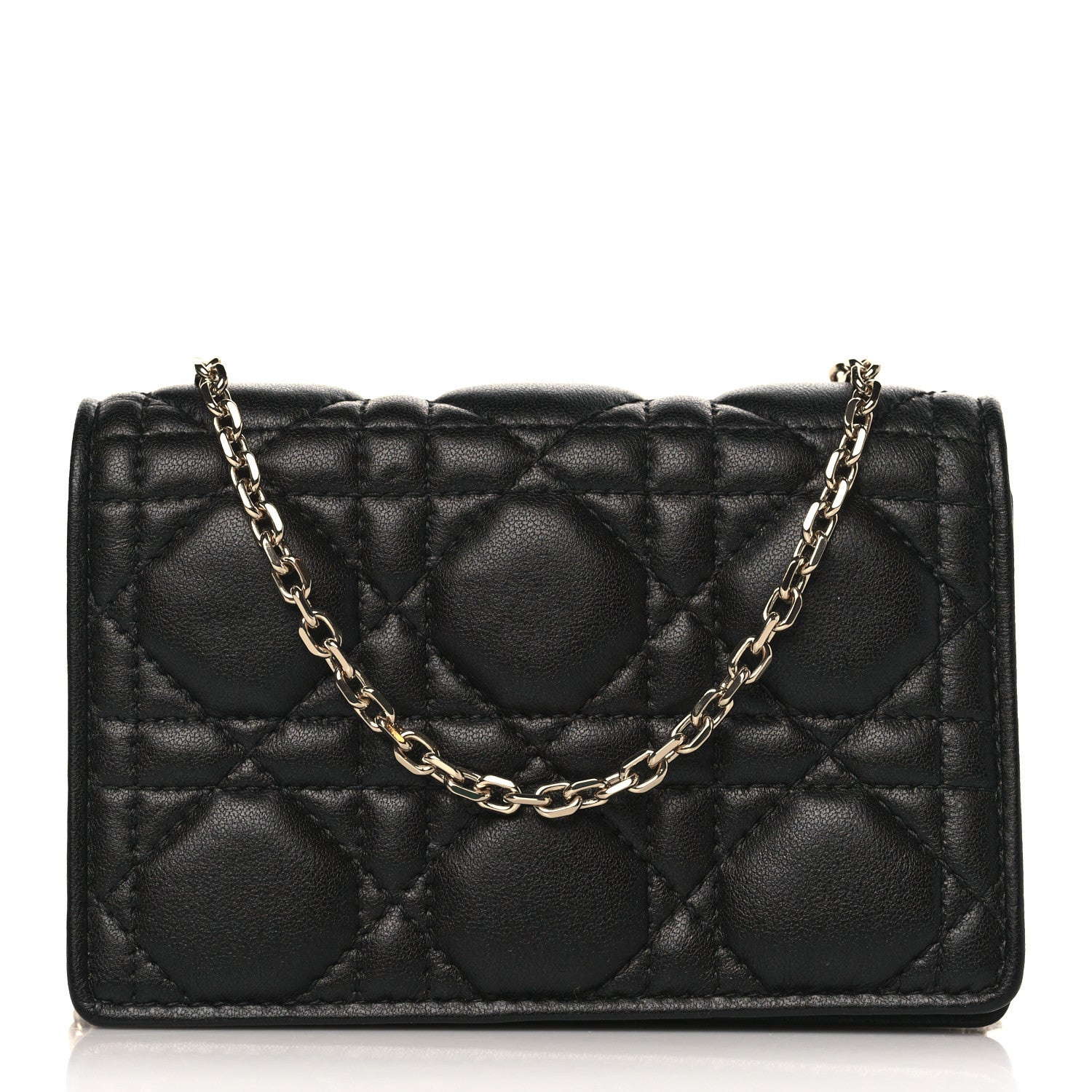 Christian Dior Lambskin Cannage Mini Waist Pouch on Chain Black 1 of 10