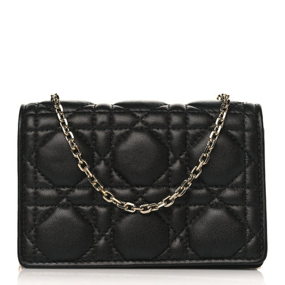 Christian Dior Lambskin Cannage Mini Waist Pouch on Chain Black 1 of 10
