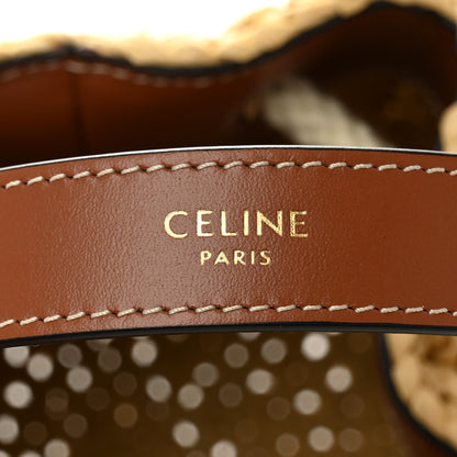 Celine Raffia Calfskin Drawstring Teen Natural Tan 6 of 10