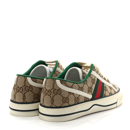 Gucci GG Monogram Web Womens 1977 Tennis Sneakers 39 Beige Ebony Mystic White 4 of 9