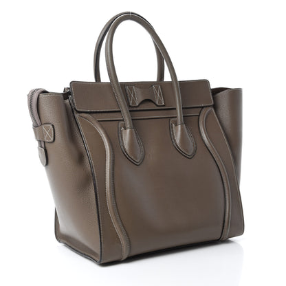 Celine Drummed Calfskin Mini Luggage Souris 3 of 10