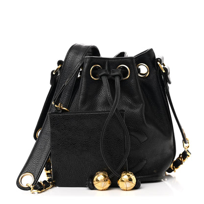 Chanel Caviar CC Chain Mini Drawstring Bag Black 3 of 13