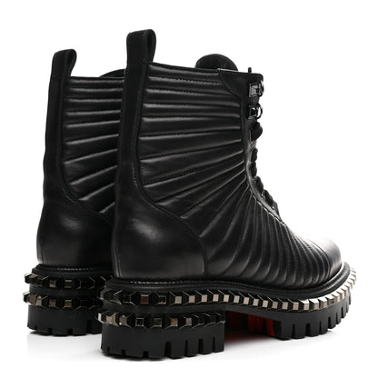 Christian Louboutin Calfskin Quilted Yetota Combat Boots 37 Black 5 of 8