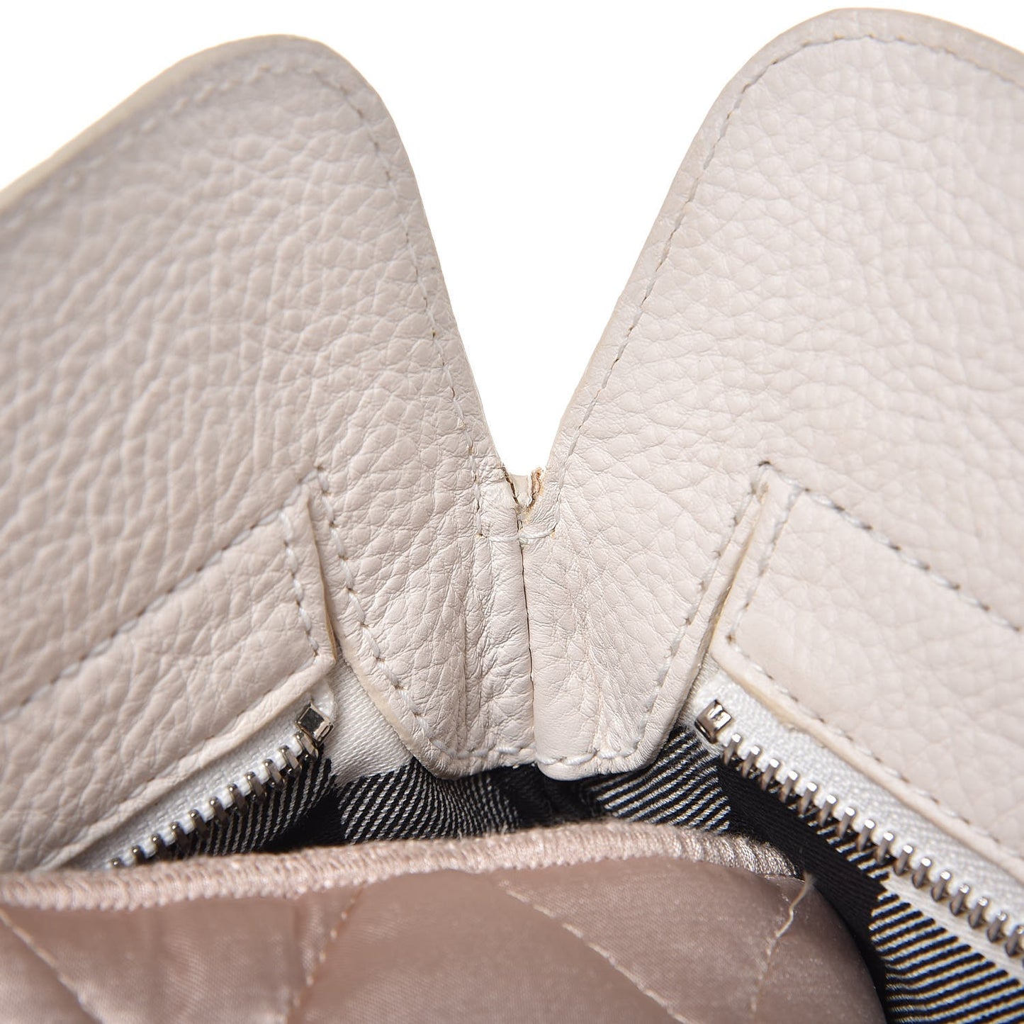 Canvas Calfskin Crest Embroidered Flat Tote White