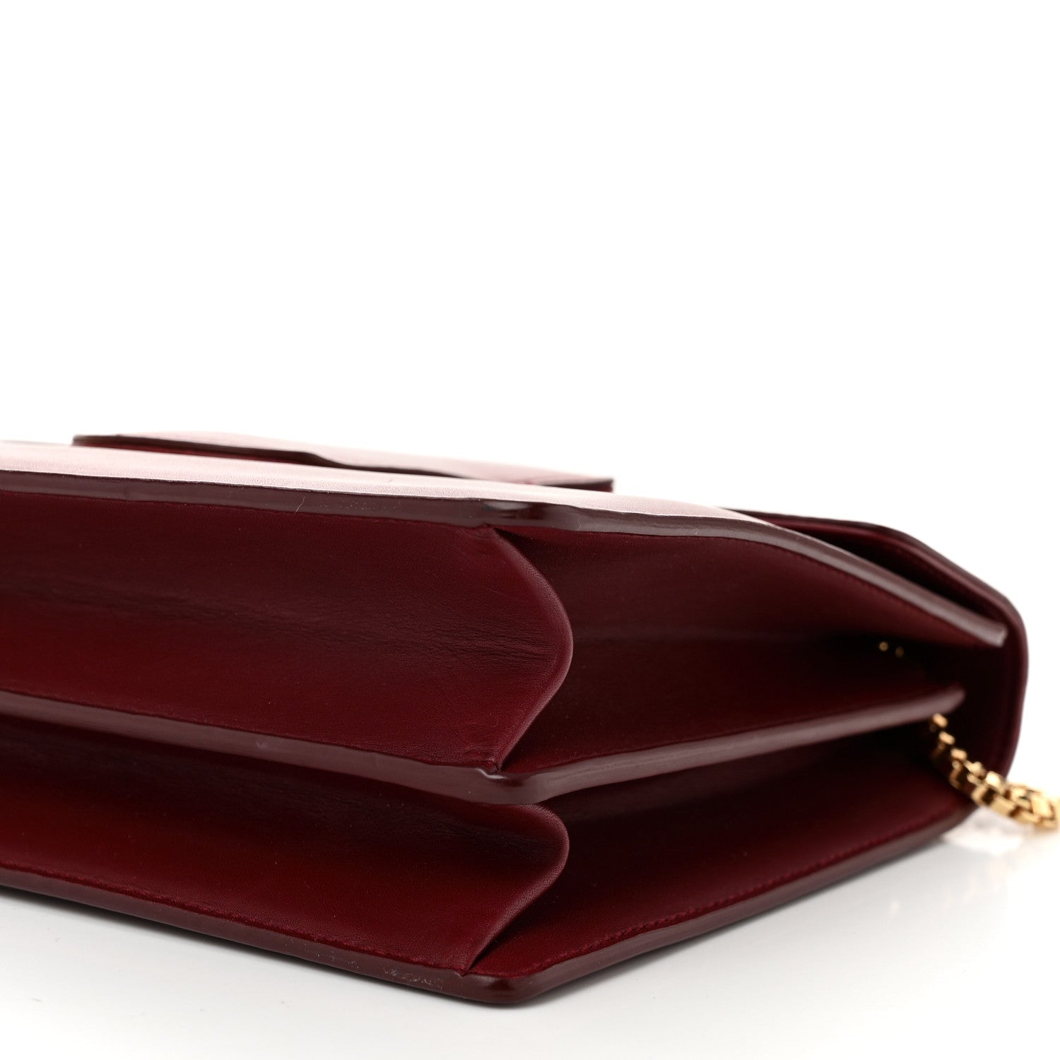 Salvatore Ferragamo Calfskin Thalia Flap Shoulder Bag Wine 10 of 10