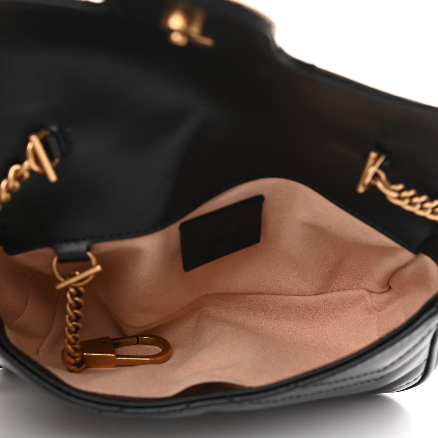 Calfskin Matelasse Super Mini GG Marmont Shoulder Bag Black