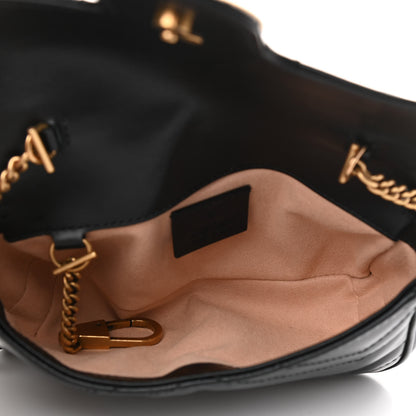 Gucci Calfskin Matelasse Super Mini GG Marmont Shoulder Bag Black 5 of 10