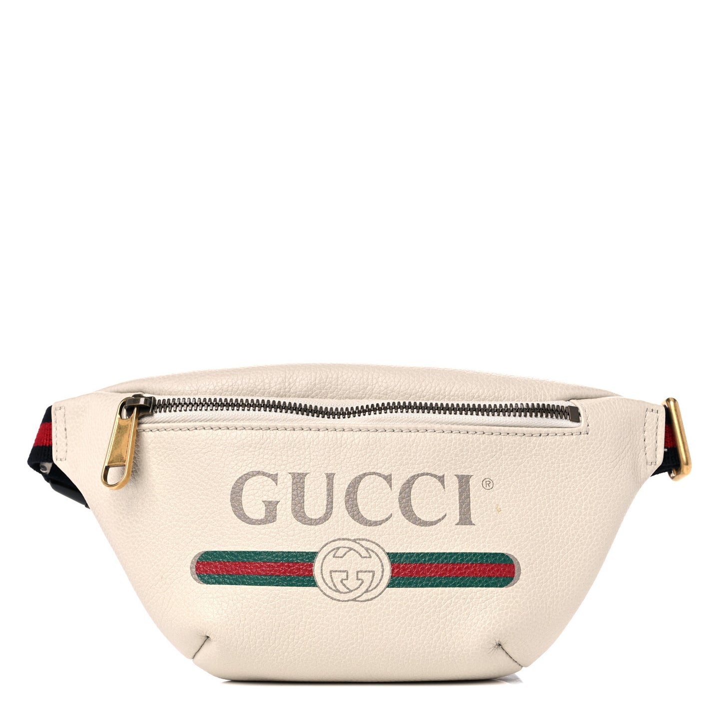 Grained Calfskin Small Logo Belt Bag White