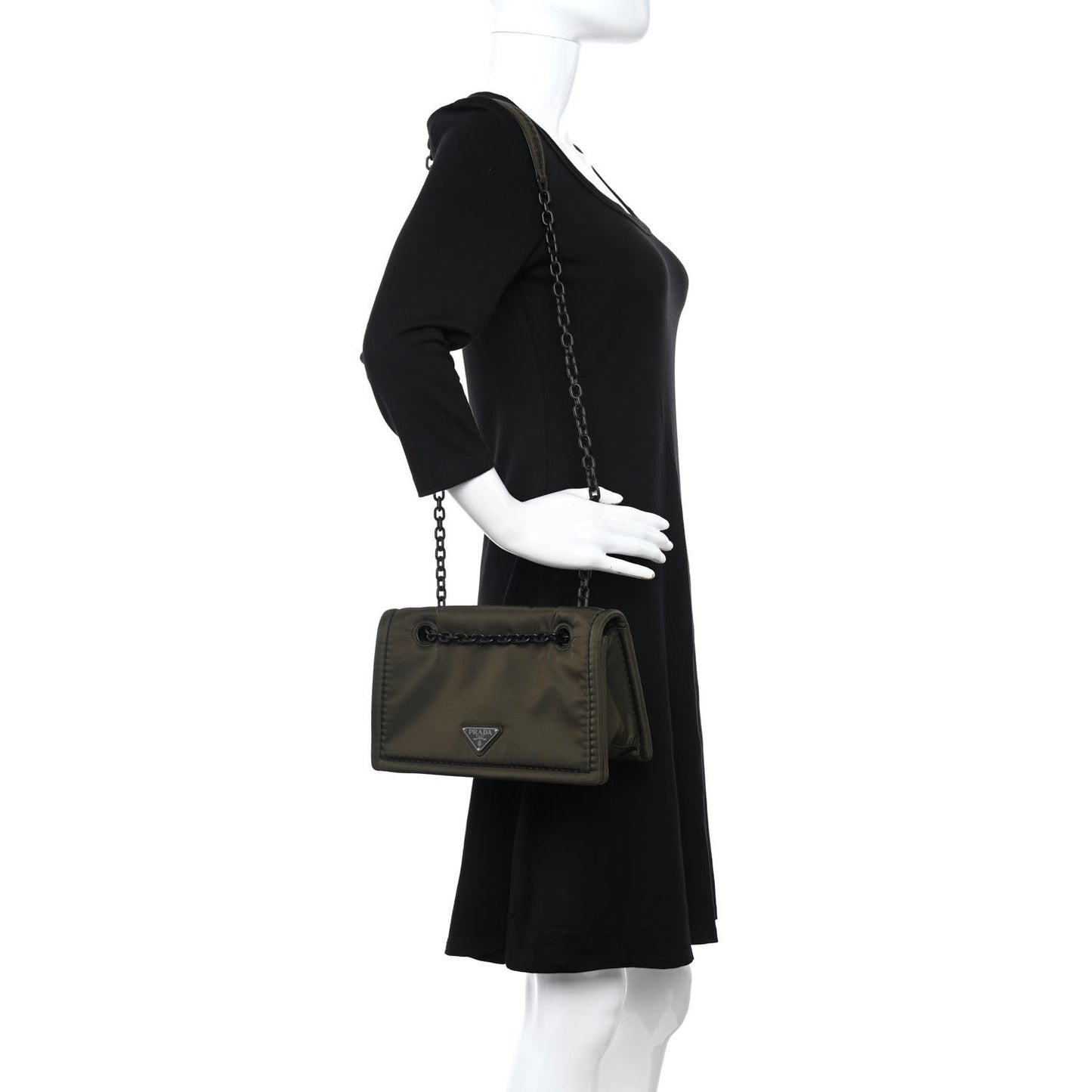 Nylon Tessuto Chain Shoulder Bag Mimetico