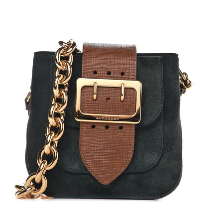 Burberry Suede Small Square Buckle Belt Bag Dark Forest Green 1 of 6