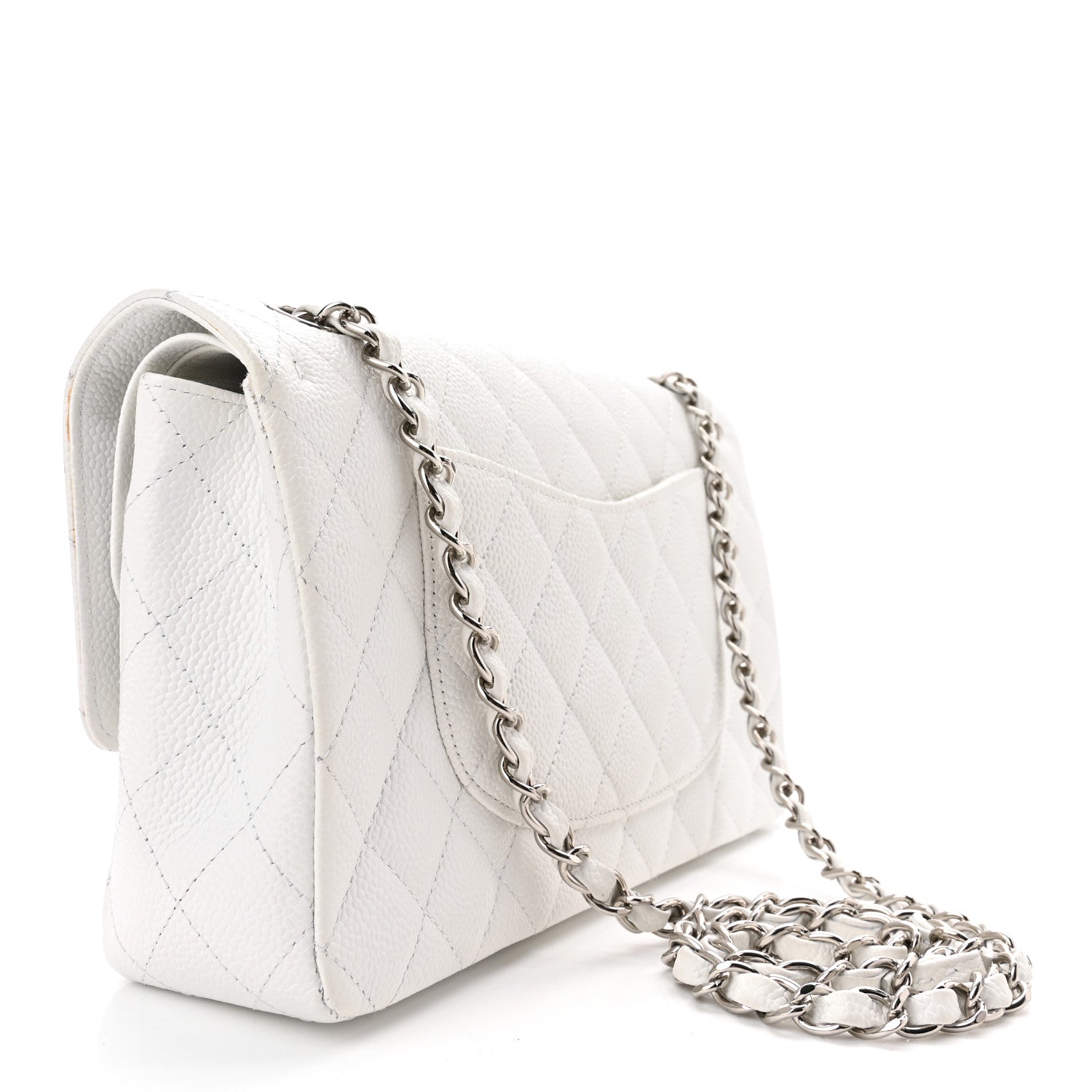 Chanel Caviar Quilted Medium Double Flap White 2 of 9