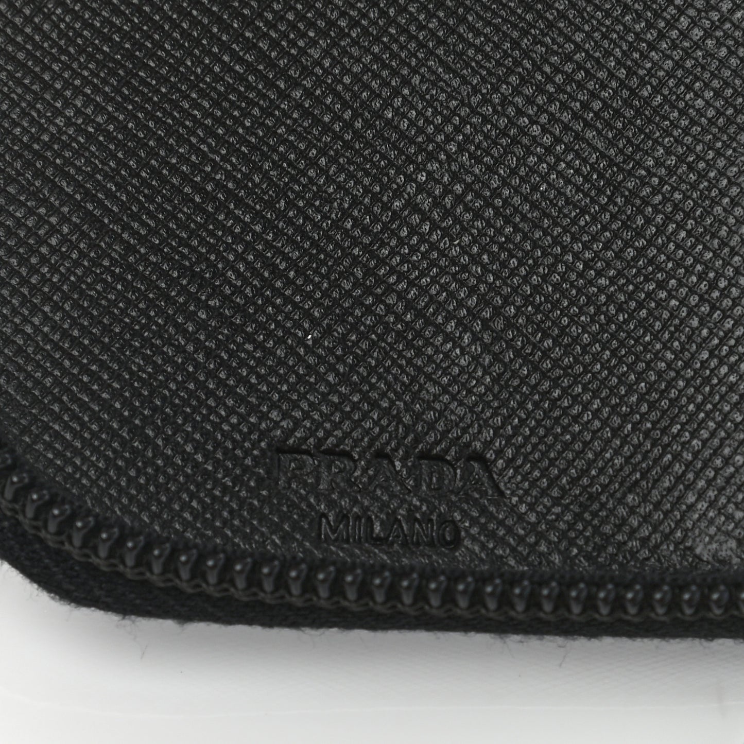 Saffiano Zip Around Key Holder Black