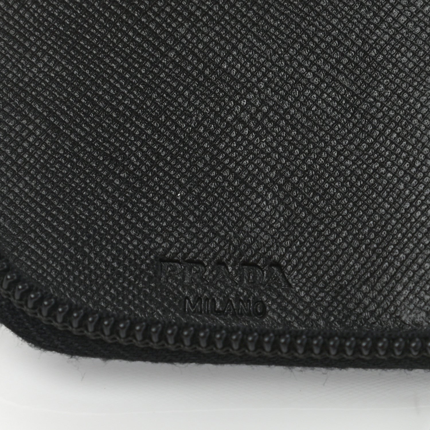 Prada Saffiano Zip Around Key Holder Black 6 of 12