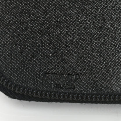 Prada Saffiano Zip Around Key Holder Black 6 of 12