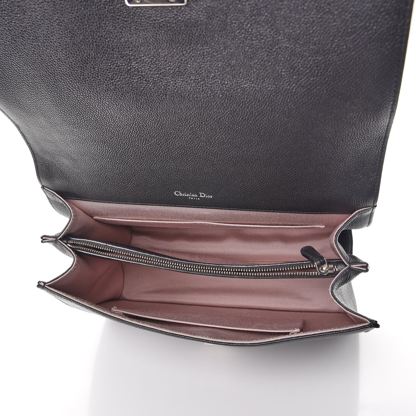 Grained Calfskin Diorama Satchel Black