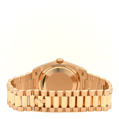Rolex 18K Yellow Gold Diamond 36mm Oyster Perpetual Day-Date President Watch Green Ombre 128238 3 of 5