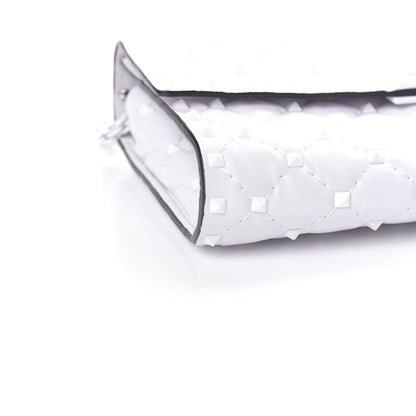 Valentino Garavani Lambskin Free Rockstud Spike Wallet on Chain Optic White 9 of 11