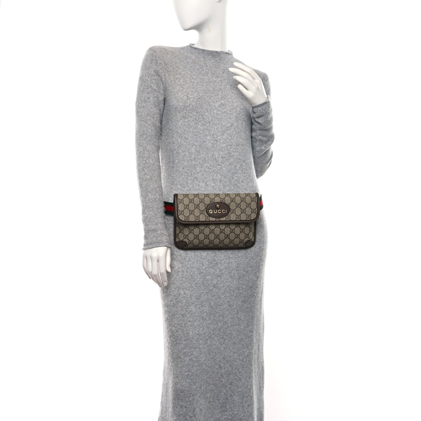 GG Supreme Monogram Neo Vintage Web Belt Bag Brown