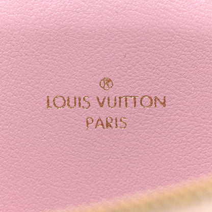 Louis Vuitton Damier Azur Felicie Chain Wallet Zippered Insert Rose Ballerine 6 of 6