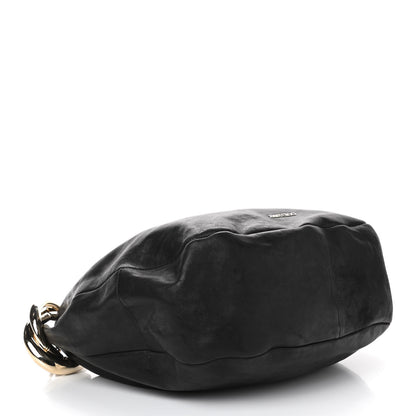 Jimmy Choo Deerskin Snakeskin Solar Hobo Black 3 of 6