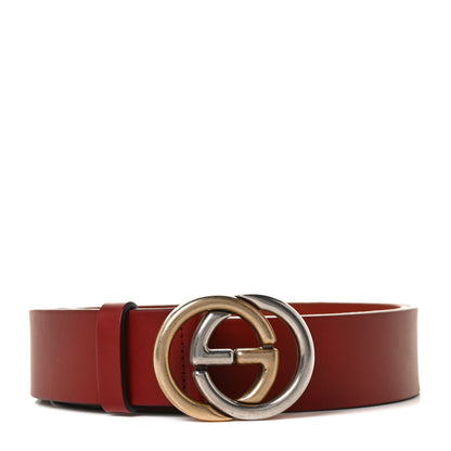 Gucci Calfskin Bi Color Interlocking G Belt 120 48 Red 1 of 8