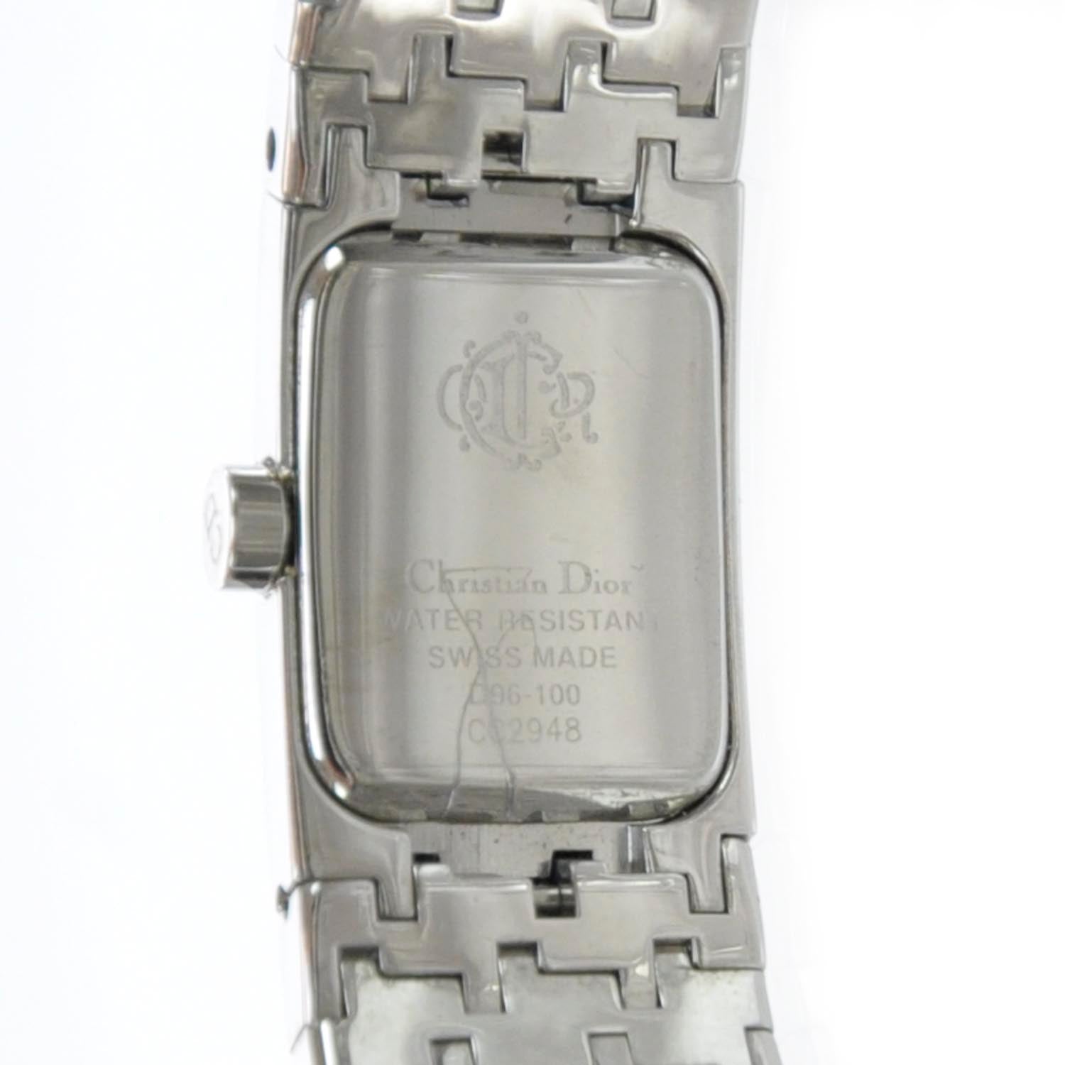 Christian Dior Stainless Steel 15mm Diorific Houndstooth Quartz Watch 3 of 7