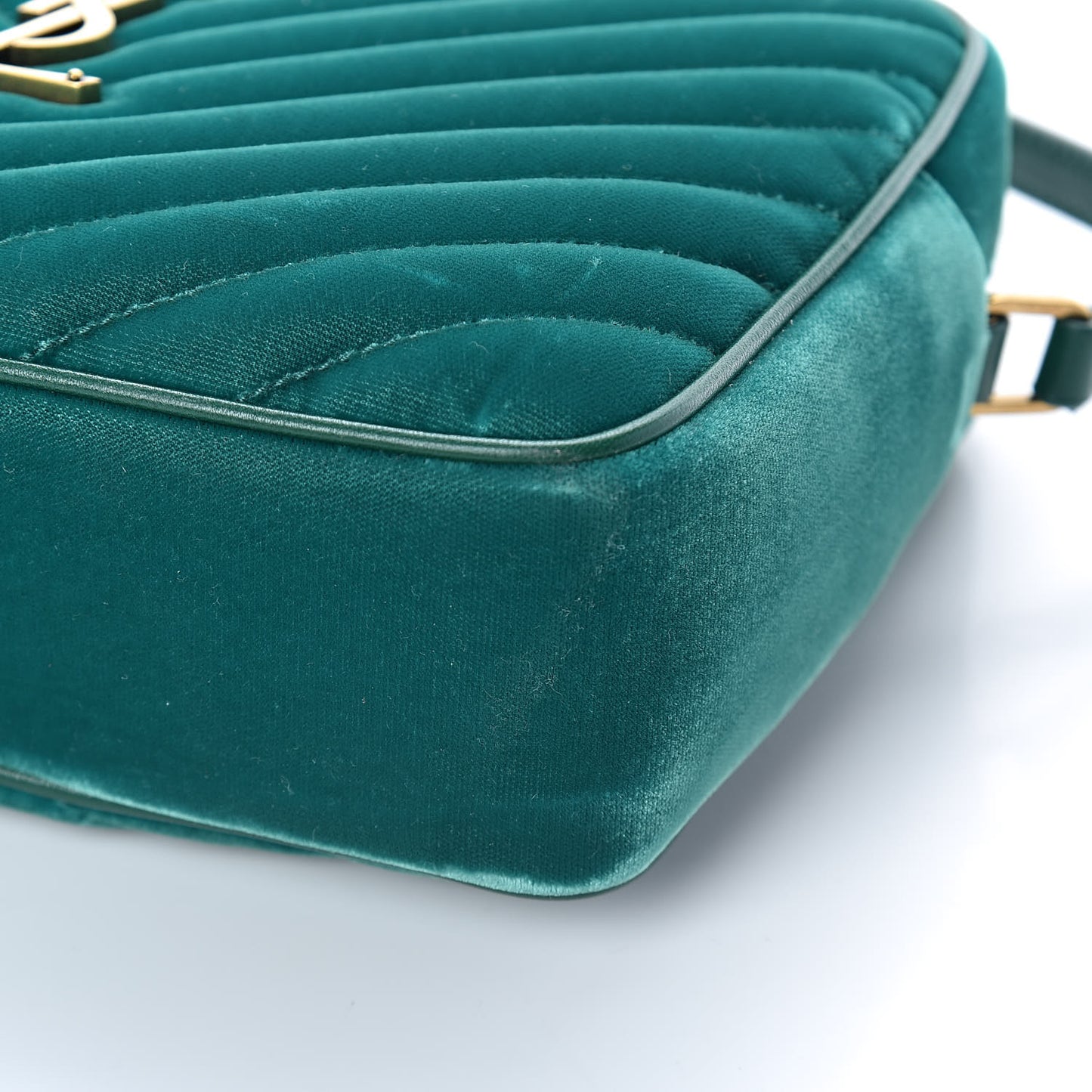 Velvet Matelasse Monogram Lou Camera Bag Deep Malachite