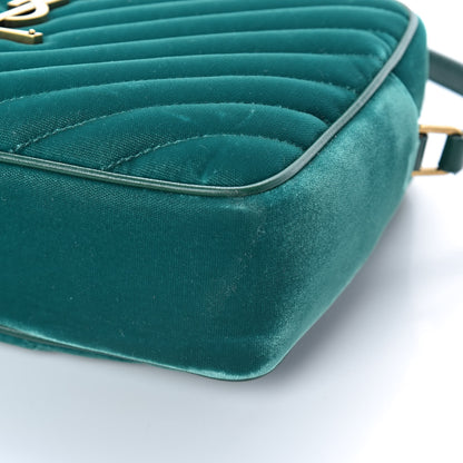 Saint Laurent Velvet Matelasse Monogram Lou Camera Bag Deep Malachite 8 of 9