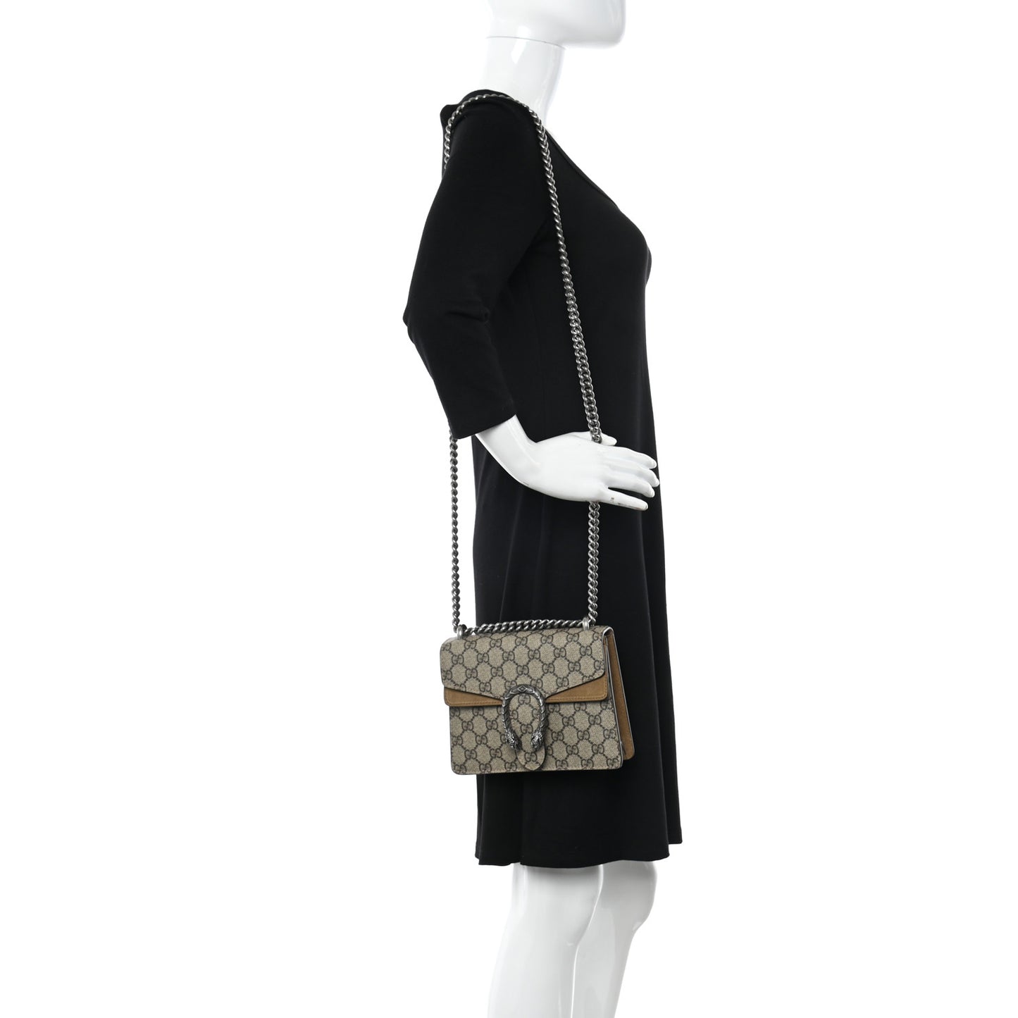GG Supreme Monogram Mini Dionysus Shoulder Bag Taupe