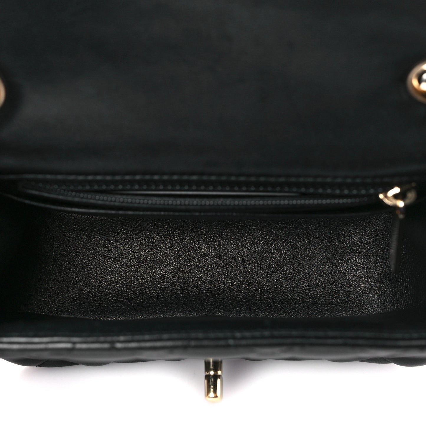 Lambskin Quilted Mini Square Flap Black