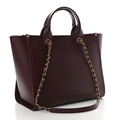 Chanel Caviar Small Studded Deauville Tote Burgundy 2 of 10