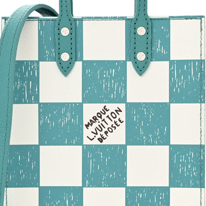 Louis Vuitton Calfskin Damier Sac Plat XS Blue Teal 7 of 9