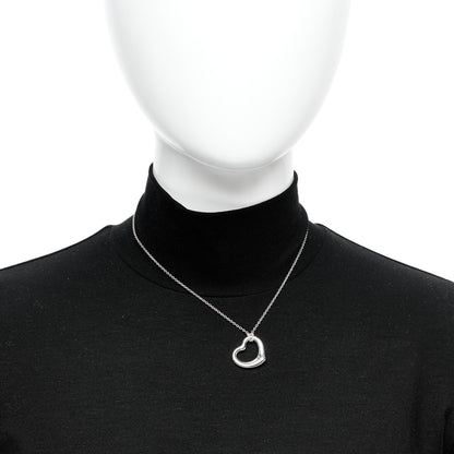 Tiffany Sterling Silver 22mm Elsa Peretti Open Heart Pendant Necklace 2 of 5