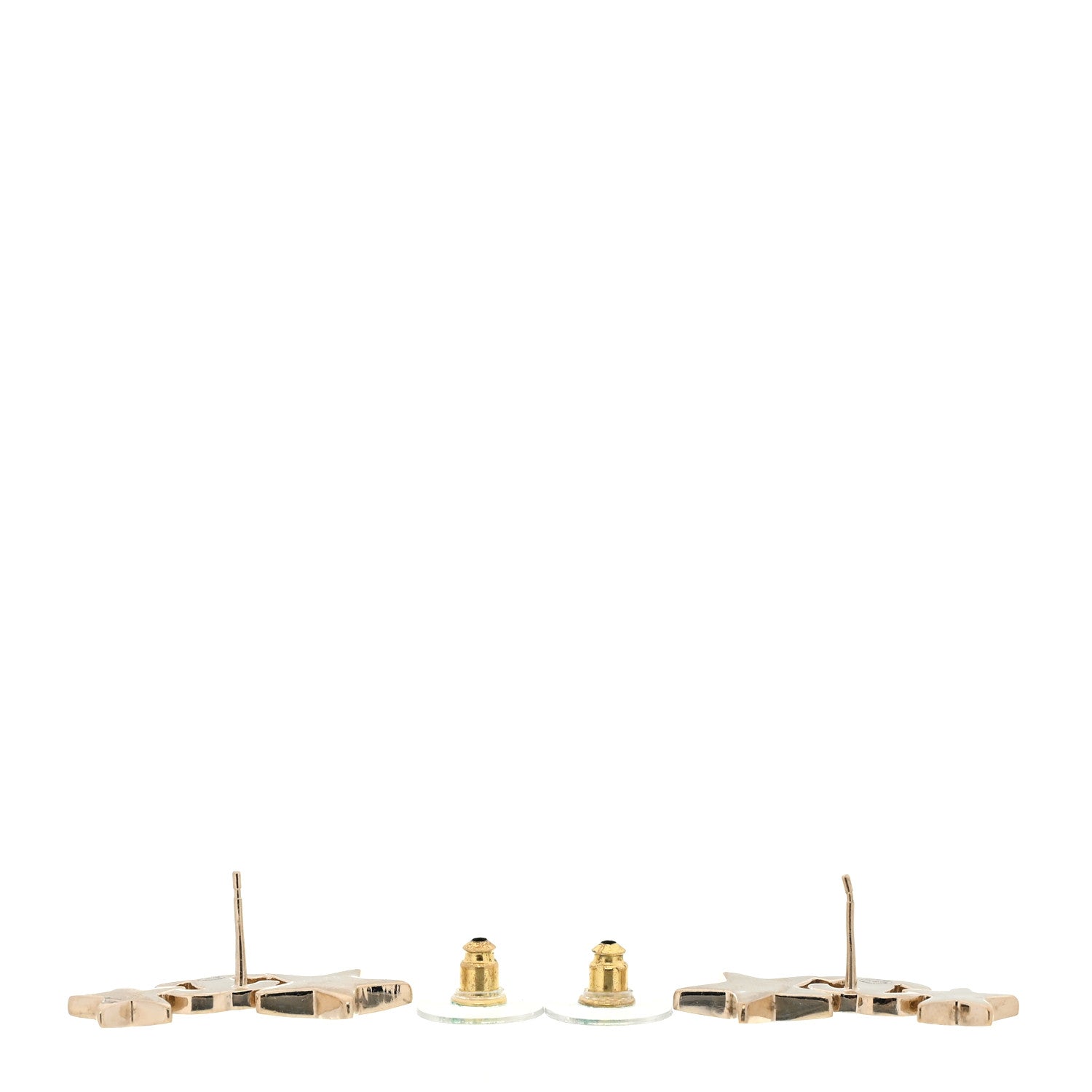 Chanel Crystal Star CC Earrings Gold 3 of 5