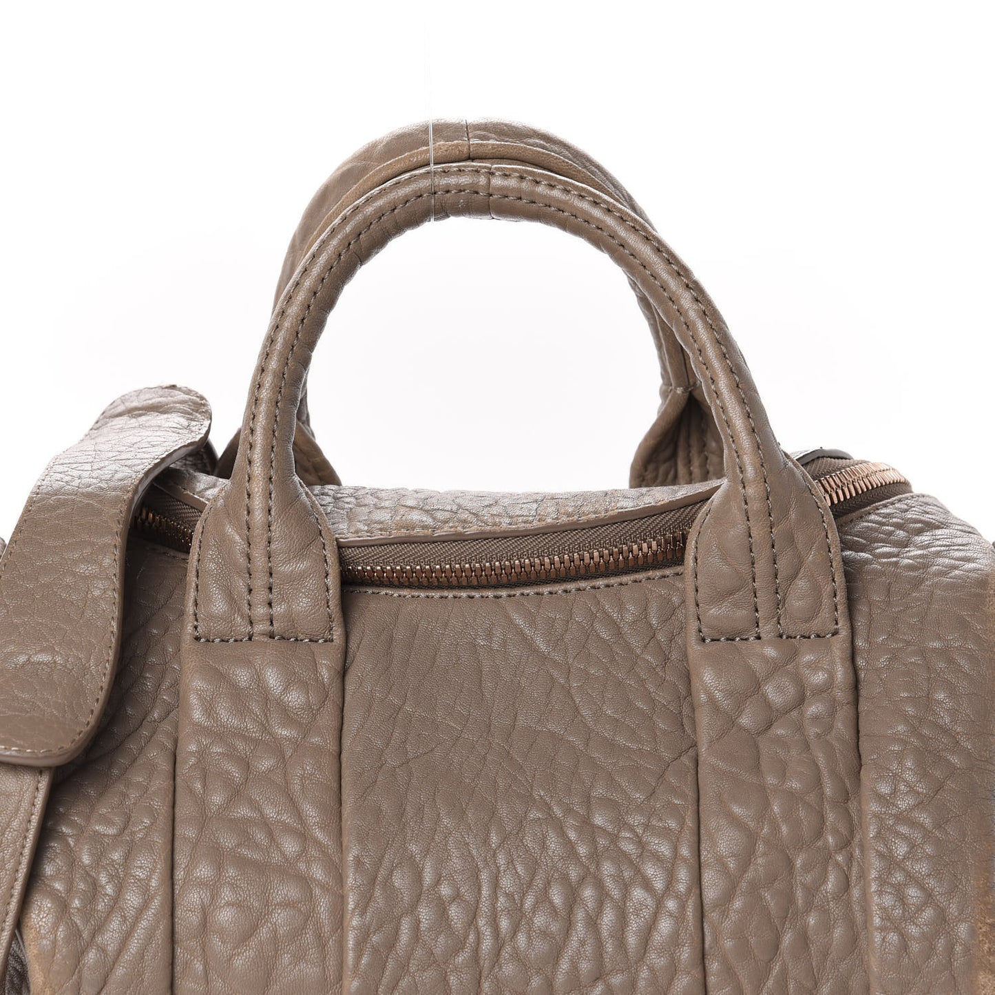 Pebbled Lambskin Rockie Latte Rose Gold Hardware