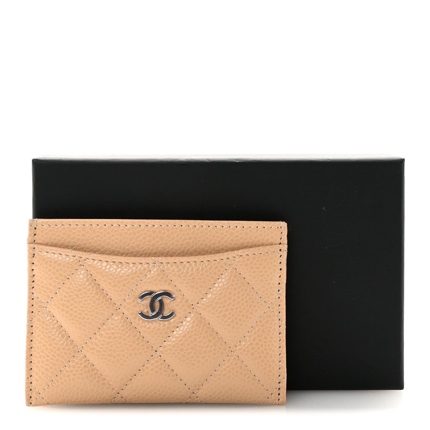 Chanel Caviar Quilted Card Holder Beige 9 of 9