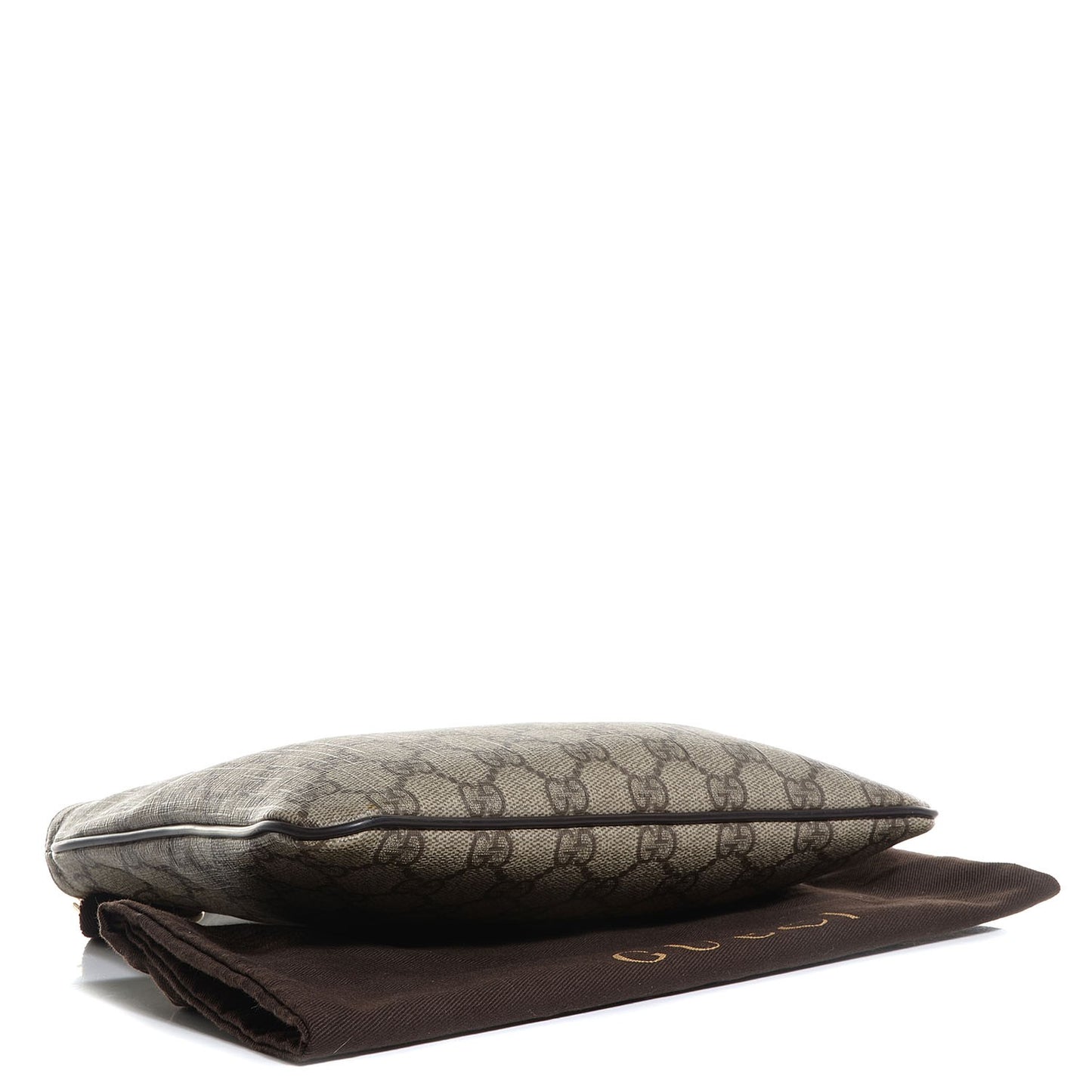 GG Supreme Monogram Selleria Calfskin Small Flat Messenger Bag Beige Ebony Cocoa Dark Chocolate