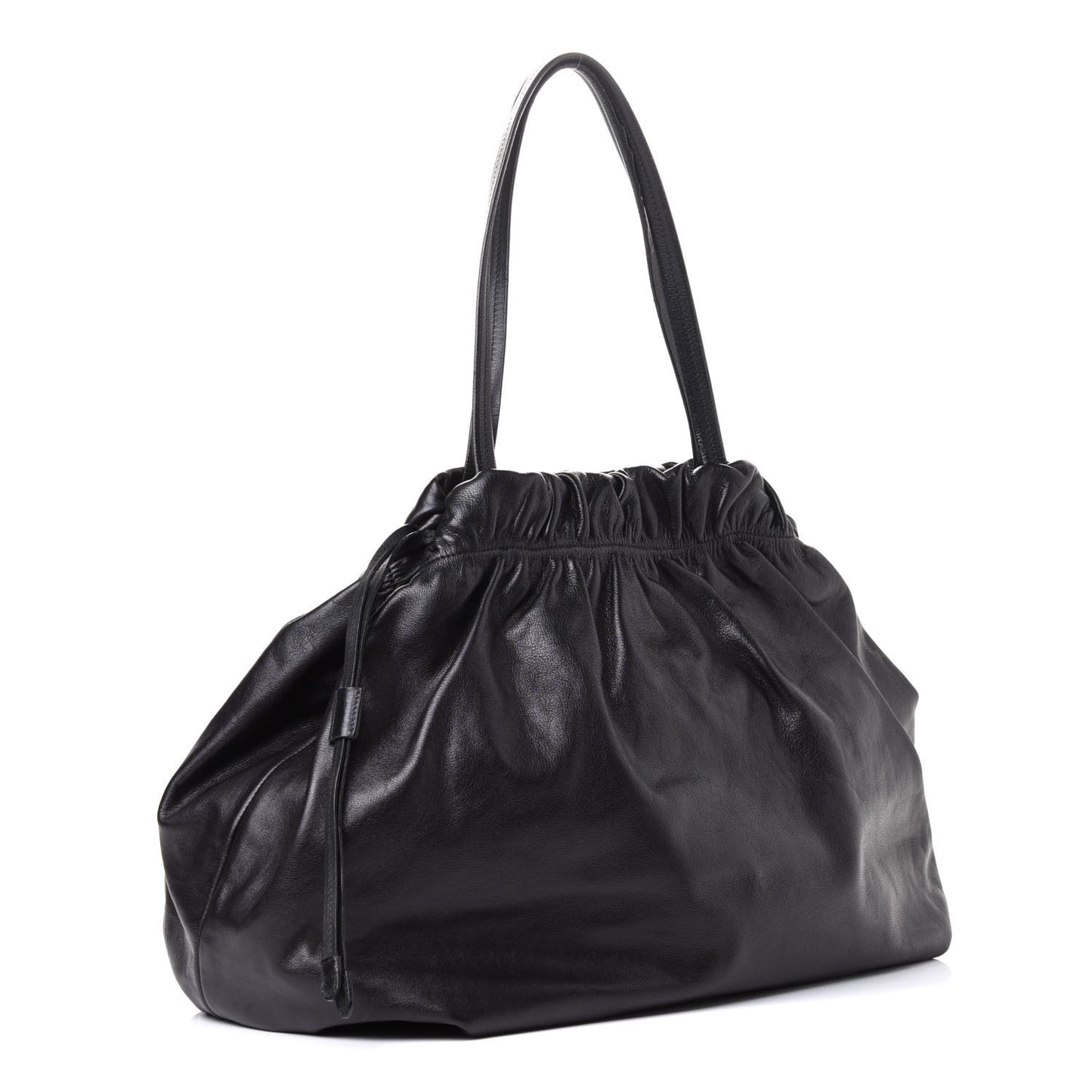 Nappa Drawstring Tote Black