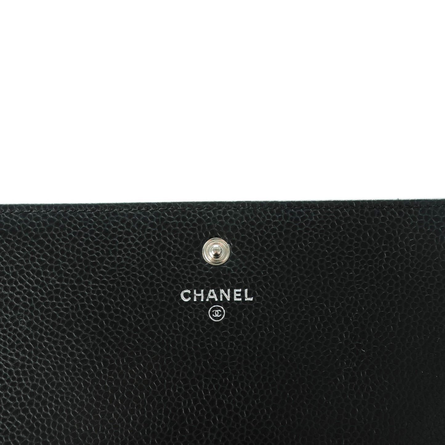 Caviar Patent CC Contour Flap Wallet Black